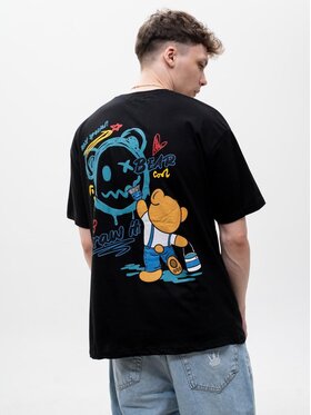 MyStars MyStars T-Shirt Koszulka Z Krótkim Rękawem Męska Czarna MyStars Bear Drown It XL Czarny Regular Fit