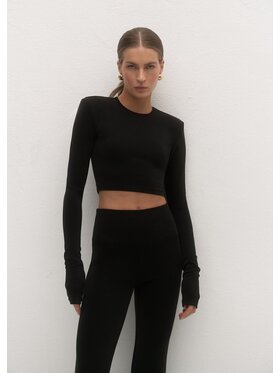 Le Collet Le Collet Top FAYE Czarny Extra Skinny Fit
