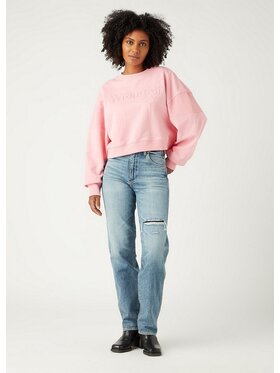 Wrangler Wrangler Jeansy Mom Straight Niebieski Mom Fit