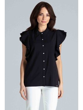 Lenitif Lenitif Bluzka K482 Czarny Regular Fit