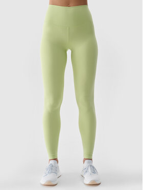 4F 4F Legginsy EMPOWERED BY NATURE Zielony jasny Slim Fit