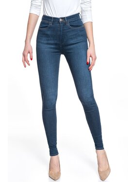 Wrangler Wrangler Jeansy SUPER HIGH SKINNY Niebieski Skinny Fit