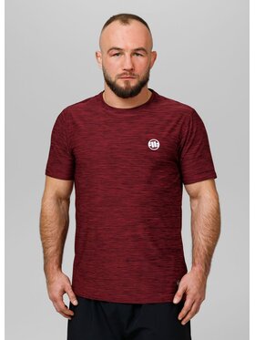 PITBULL PITBULL Koszulka techniczna Casual Sport Small Logo Bordowy Regular Fit