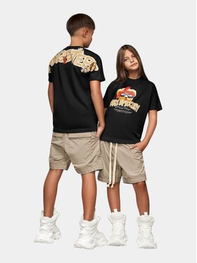 Nobrand Nobrand T-Shirt Tricou "GANGSTERS" - T36650 Czarny Basic Fit