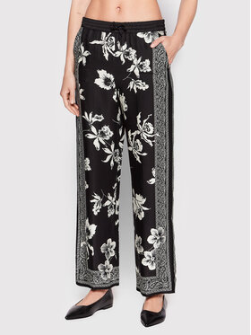 The Kooples The Kooples Spodnie materiałowe Orchid Scarf FPAN24077K Czarny Casual Fit