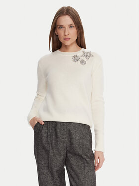 KAOS KAOS Sweter RI1KT022 Écru Regular Fit