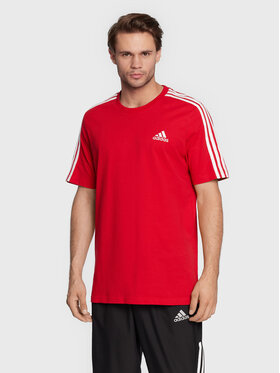 adidas adidas T-Shirt Essentials 3-Stripes GL3736 Czerwony Regular Fit