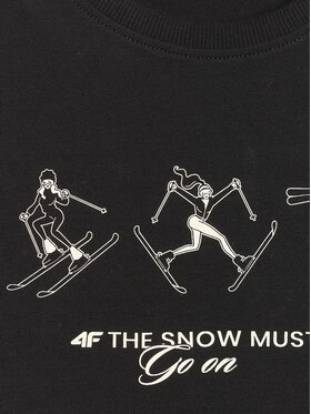 4F 4F T-Shirt WINTER CLUB Czarny Regular Fit