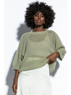Fobya Fobya Sweter F1805 pistachio Khaki Casual Fit