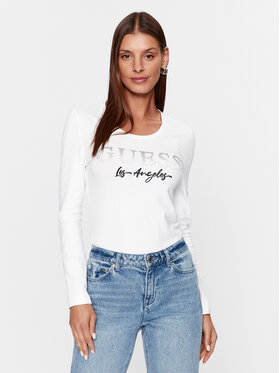 Guess Guess Блуза W3BI35 J1314 Бял Slim Fit