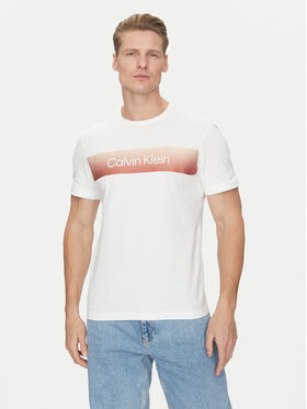 Calvin Klein Calvin Klein Tricou Linear Ombre K10K114163 Alb Regular Fit