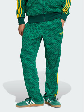 adidas adidas Spodnie dresowe Firebird loose monogram Zielony ciemny Regular Fit
