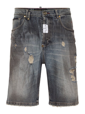 PHILIPP PLEIN PHILIPP PLEIN Pantaloncini di jeans 9603 Grigio Loose Fit