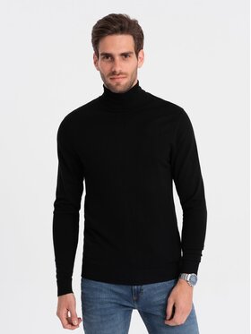 Ombre Ombre Sweter OM-SWTN-0101 Czarny Fitting Fit