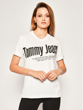 Tommy Jeans Tommy Jeans T-Shirt Diagonal DW0DW08037 Biały Regular Fit