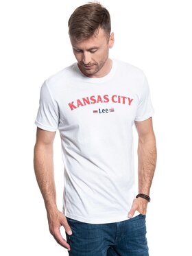 Lee Lee T-shirt KANSAS TEE Bianco Regular Fit