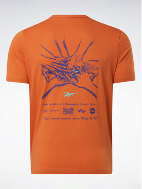 Reebok Majica Reebok Basketball All Are Welcome Here Hoop Together T-Shirt HN5800 Oranžna Relaxed Fit