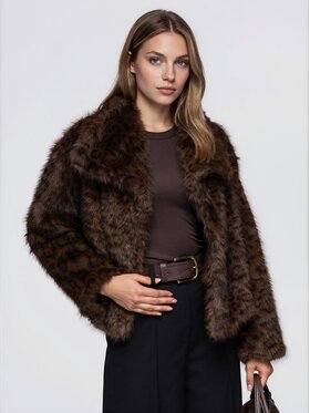 Ombre Ombre Kožešina OW-FR-E0011 Hnědá Relaxed Fit