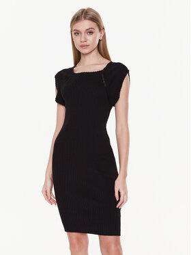 Silvian Heach Silvian Heach Úpletové šaty GPP23163VE Černá Slim Fit