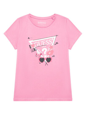 Guess Guess T-Shirt J5YI00 K6YW4 Różowy Regular Fit