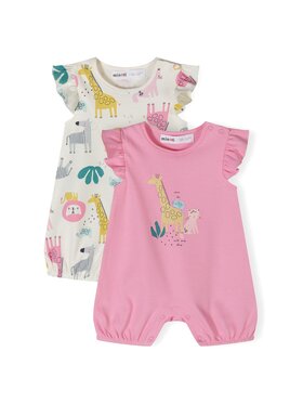 MINOTI MINOTI Komplet 2 par pajacy 24babypack28 Fioletowy