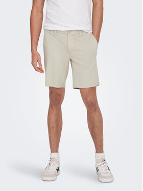 Only & Sons Only & Sons Šortky z materiálu Mark 22018667 Écru Regular Fit