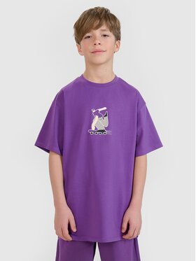 4F 4F T-Shirt 4FJRSS25TTSHM2641-51S Fioletowy Oversize