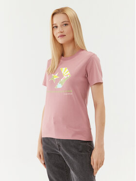 Converse Converse Marškinėliai Star Chevron Infill Tee 10025214-A03 Rožinė Regular Fit