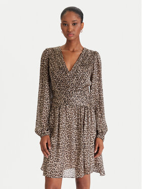 Guess Guess Sukienka koktajlowa W5YK20 WDW82 Beżowy Regular Fit