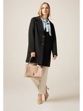 Oltre Oltre Płaszcz 8164J000236N033 Czarny Baggy Fit