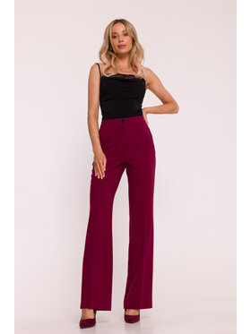 Stylove Stylove Spodnie garniturowe S418 Bordowy Wide Leg