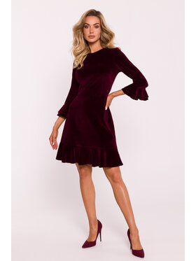 Made of Emotion Made of Emotion Večerné šaty M825 Bordová Feminine Fit