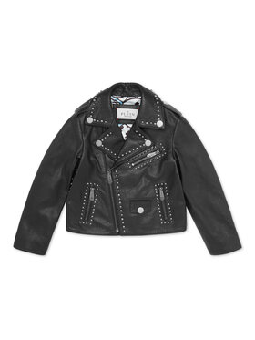 PHILIPP PLEIN PHILIPP PLEIN Kožená bunda 28550 Čierna Basic Fit