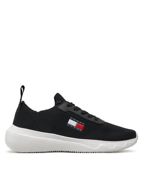 Tommy Jeans Tommy Jeans Laisvalaikio batai Tjw Knit Runner EN0EN02564 Juoda