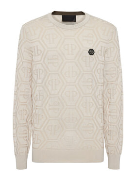 PHILIPP PLEIN PHILIPP PLEIN Longsleeve 22215 Beżowy Regular Fit