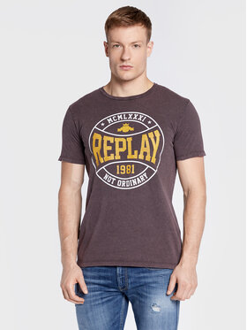 Replay Replay T-Shirt M6292.000.22658LM Fioletowy Regular Fit