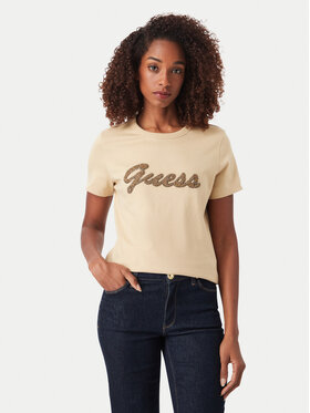Guess Guess Majica W6YI29 K4348 Bež Regular Fit