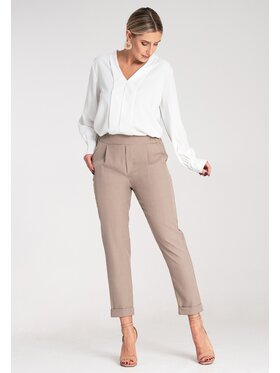 FIGL FIGL Spodnie garniturowe M1161 Beżowy Regular Fit