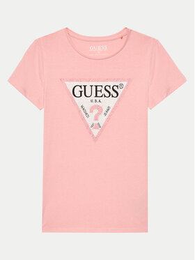 Guess Guess T-Shirt J2YI51 K6YW1 Różowy Regular Fit