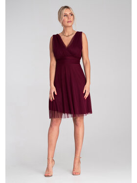 FIGL FIGL Koktejlové šaty M1207 Bordová Flared Fit