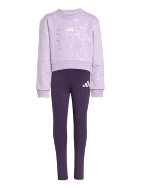 adidas adidas Komplektas: džemperis ir tamprės Little Girls Everyday Glam JW2421 Violetinė Regular Fit