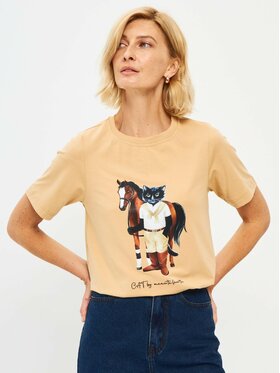 CAT by maniita lacitta CAT by maniita lacitta T-Shirt Printed T-shirt Beżowy Regular Fit