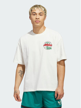adidas adidas T-Shirt Basketball Tournament Tee Biały Oversize