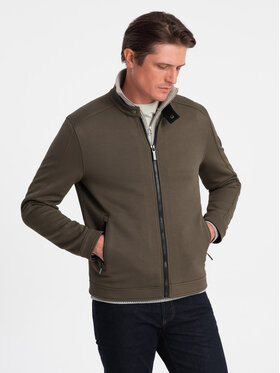 Ombre Ombre Kurtka przejściowa OM-JANP-0138 Zielony Regular Fit