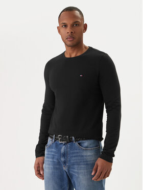 Tommy Hilfiger Tommy Hilfiger Hosszú ujjú Stretch Tee MW0MW10804 Fekete Slim Fit