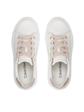 Calvin Klein Superge Cupsole Lace Up Lth HW0HW02085 Bela