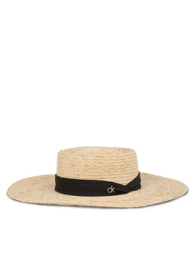 Calvin Klein Calvin Klein Skrybėlė Ck Metal Linen Band Straw Hat K60K612915 Smėlio