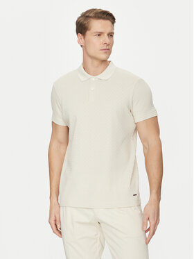 JOOP! JOOP! Тениска с яка и копчета 10018924 30044673 Бежов Regular Fit