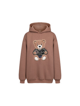Bejbi Story Bejbi Story Bluza Bluza oversize Harry Teddy dla mamy i taty z kapturem Brązowy Oversize