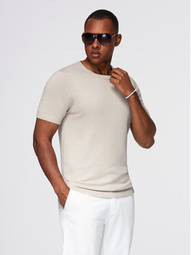 Ombre Ombre T-Shirt OM-TSCT-0252 Szary Regular Fit